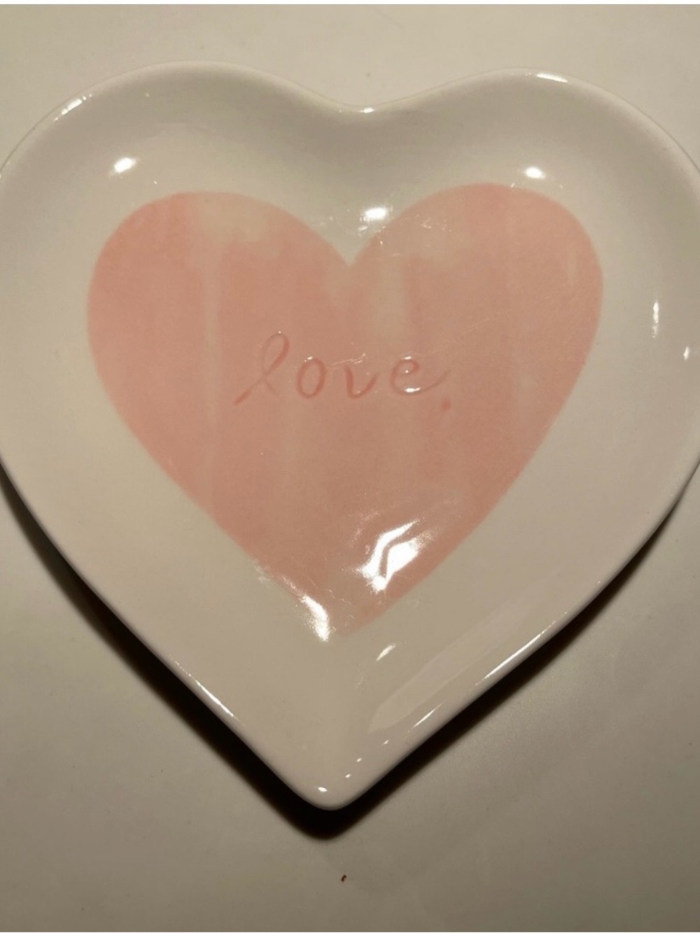 Pottery Barn Heart-Shaped Large Ceramic Bowl in Pink - Love Design
